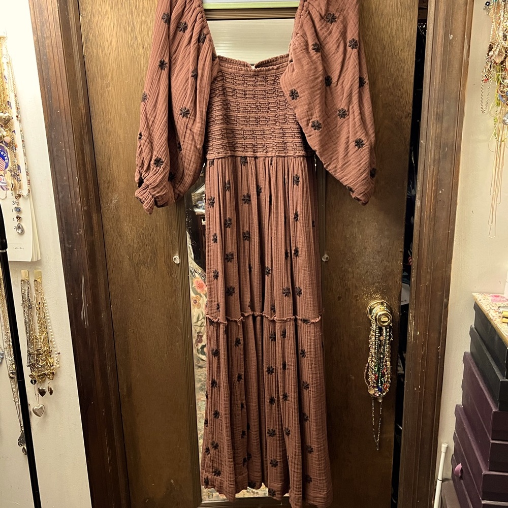 Free People Dahlia Embroidered Maxi Dress